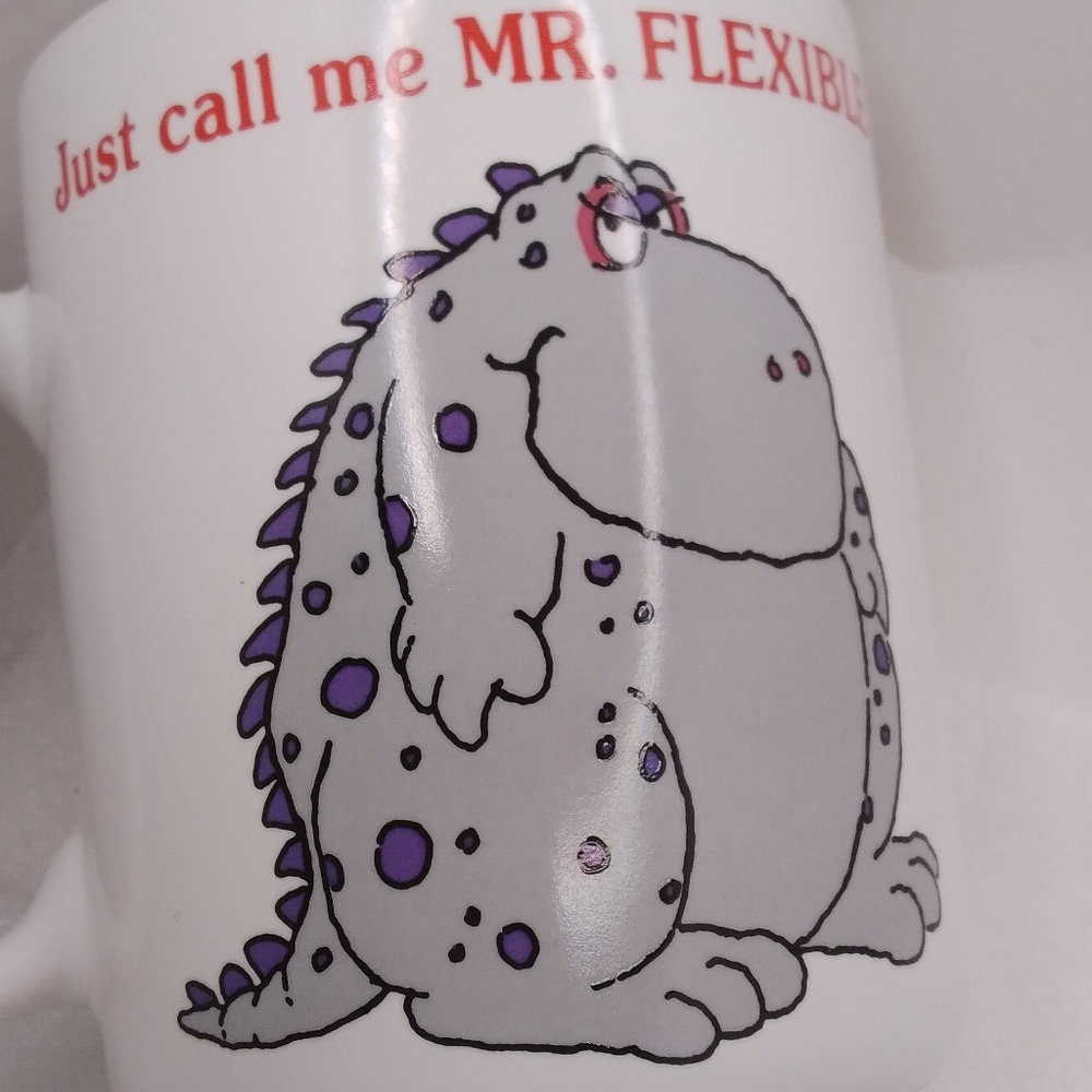 Shoebox Greetings Just Call Me Mr. Flexible MUG Gray Monster 12 oz Cup Hallmark - Picture 8 of 10